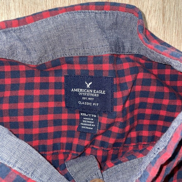 American Eagle‎ Mens Plaid Long Sleeve Button Down Shirt XXL CLASSIC FIT - Picture 2 of 5